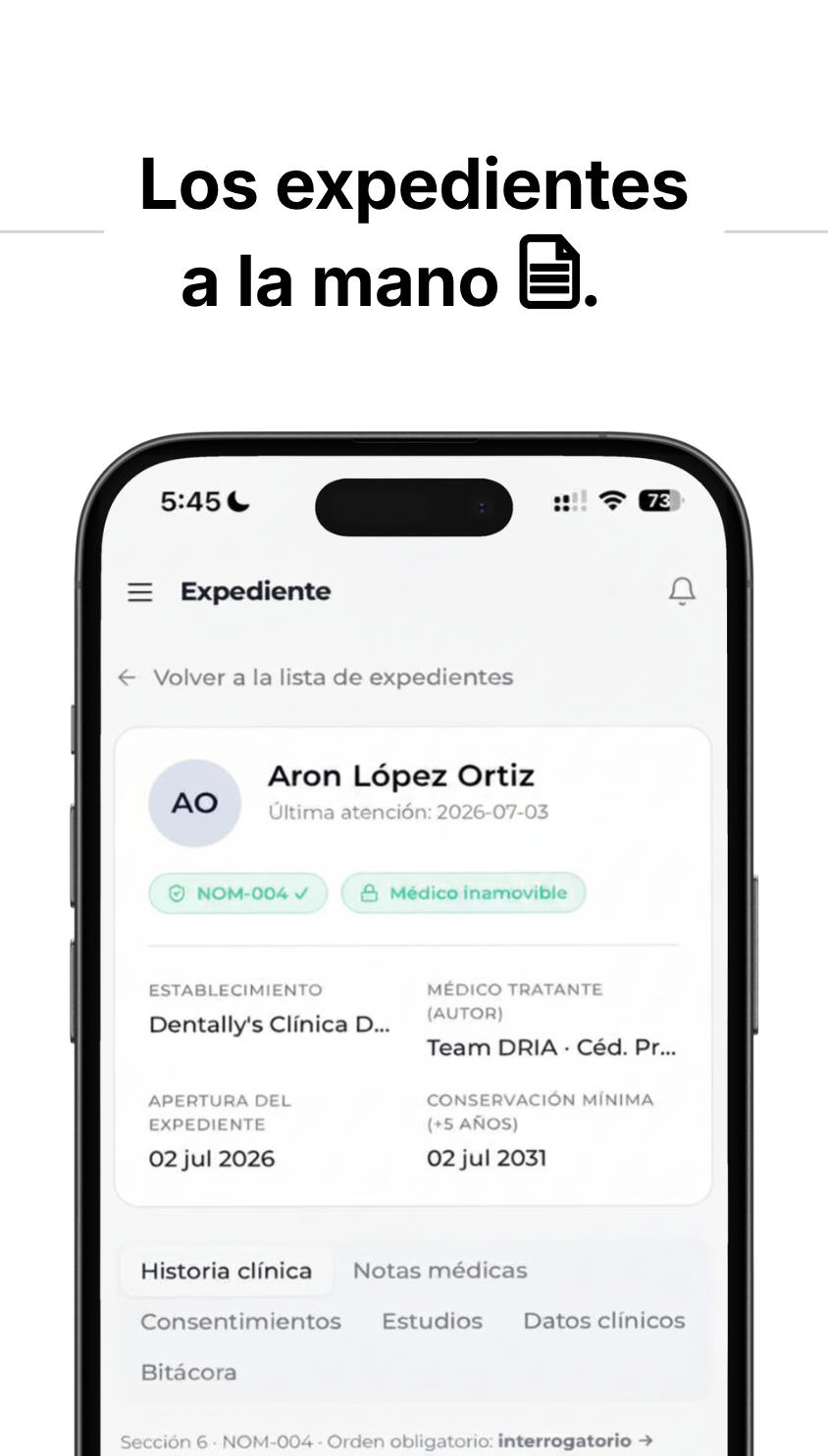 Los expedientes a la mano